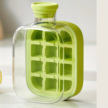 Ice Cube Bottle, 2 in 1 Touch-Free Ice Cube Tray Water Bottle