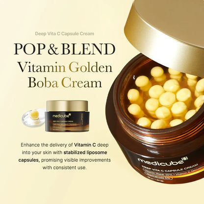 Medicube Deep Vita C Capsule Cream | Customizable Brightening & Hydration Cream for Dark Spots & Dullness