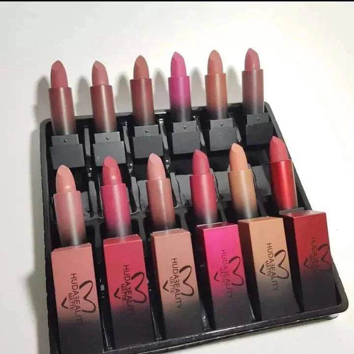 Huda Beauty Matte Lipstick Set - 12 Pcs - Vora