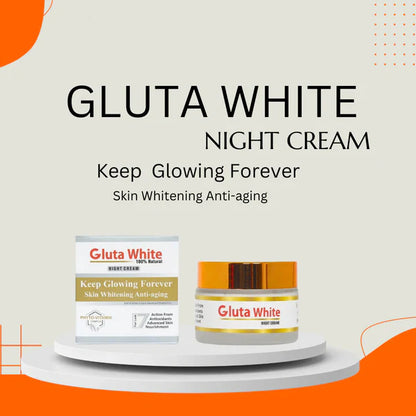 Gluta White Night Cream & Gluta White Face Wash (Free)