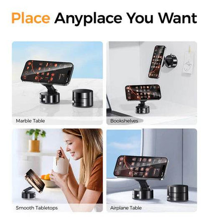 Double-sided Vacuum Magnetic Phone Holder Car/ Kitchen/ Mirror/ Adjustable Foldable - Vora