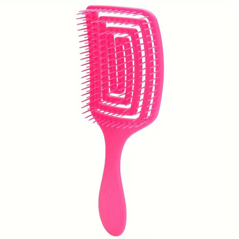 1 Square Hollow-out Detangling Hairbrush, Professional Scalp Massage Comb with Hollow Design. Suitable for Wet or Dry Hair, Anti-tangle and Anti-static Styling Brush,