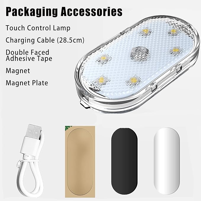 XIRUJNFD USB Charging Touch Sensor Led Light, Led Touch Light, Car Led Lights Interior, Car Lighting, Car Lamp Car Interior Led Lights, Night Light for Car
