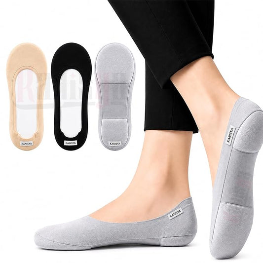 Women No Show Foam Socks | Ultra Low Cut Invisible Liner Socks for Flats & Ballerinas