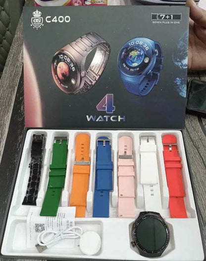 C400 ( 7+1 ) Smart Sports Watch | Round Dial - Vora