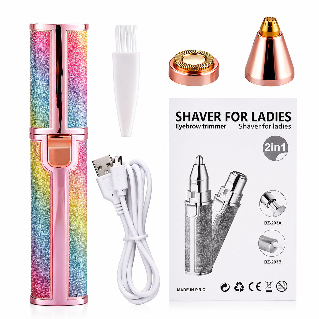 2 in 1 Rechargeable Eyebrow & Facial Hair Trimmer for Women