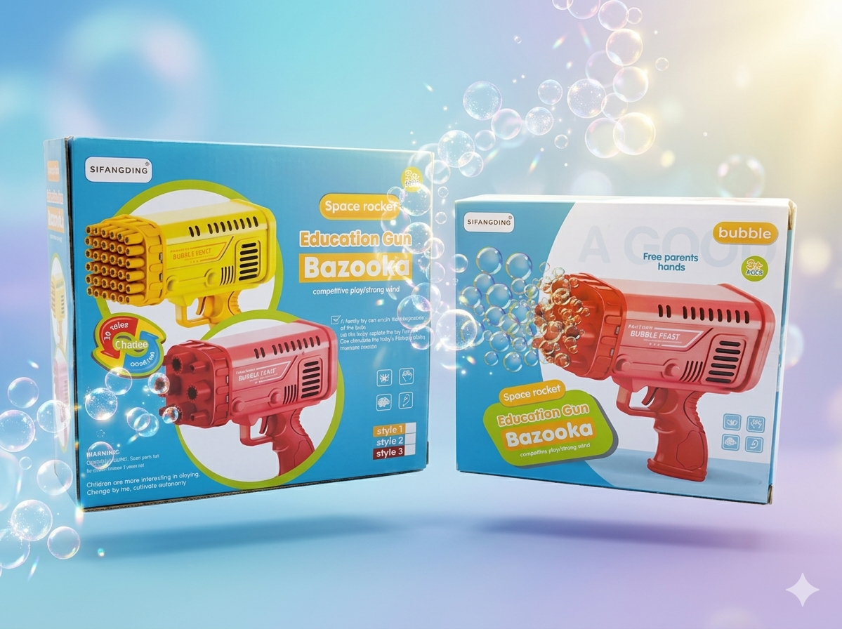 Space Rocket Bubble Bazooka Gun for Kids