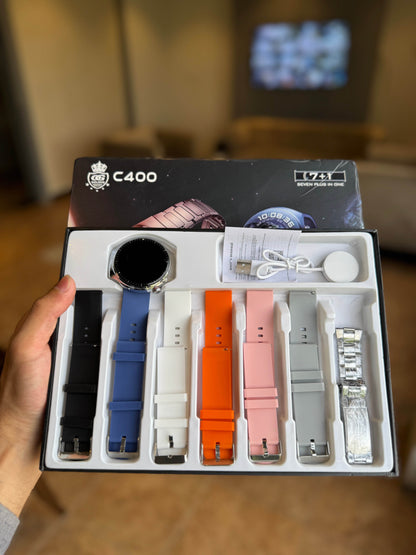 C400 ( 7+1 ) Smart Sports Watch | Round Dial - Vora