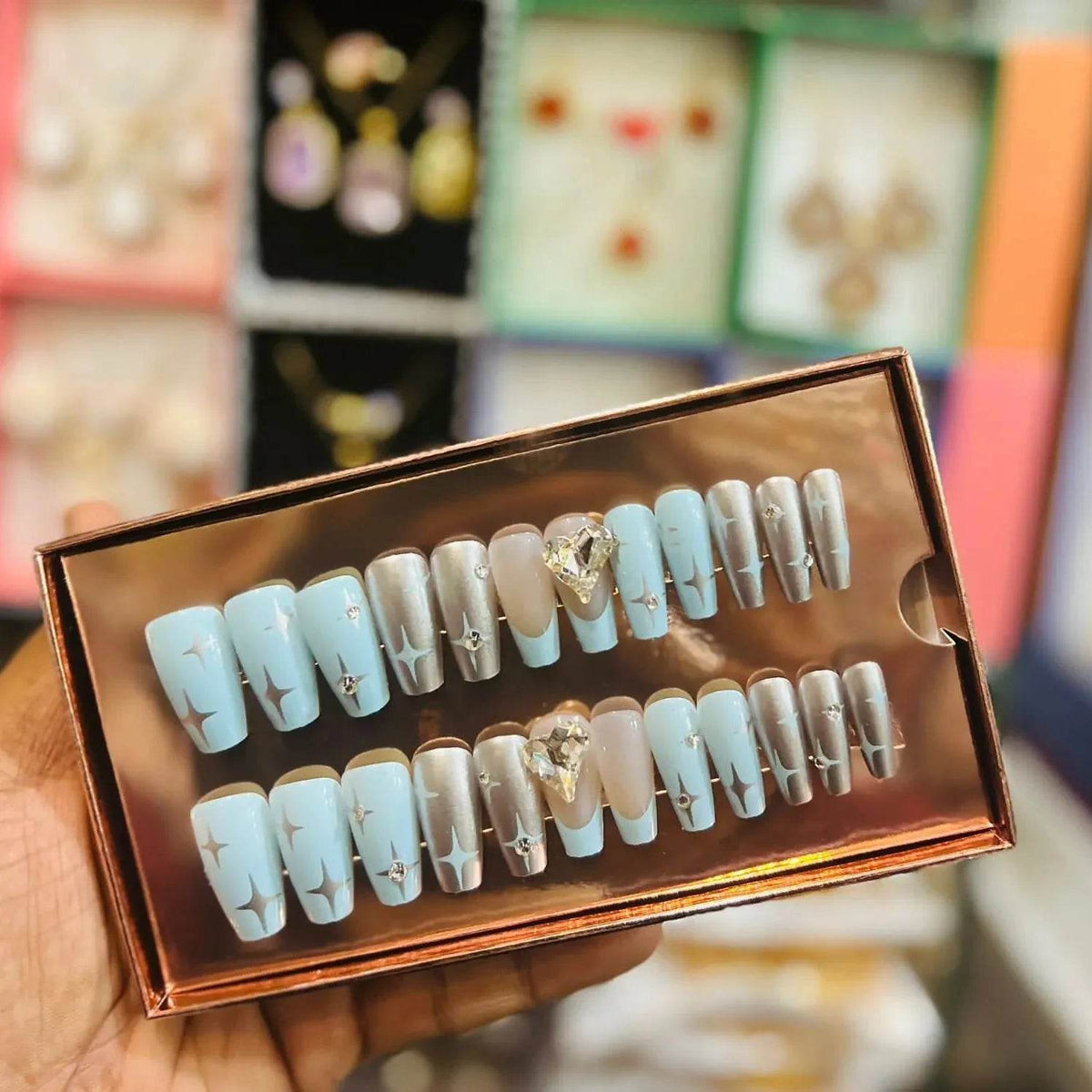 O.TWO.O Cosmetics – Glitter Press-On Nails Set - Vora