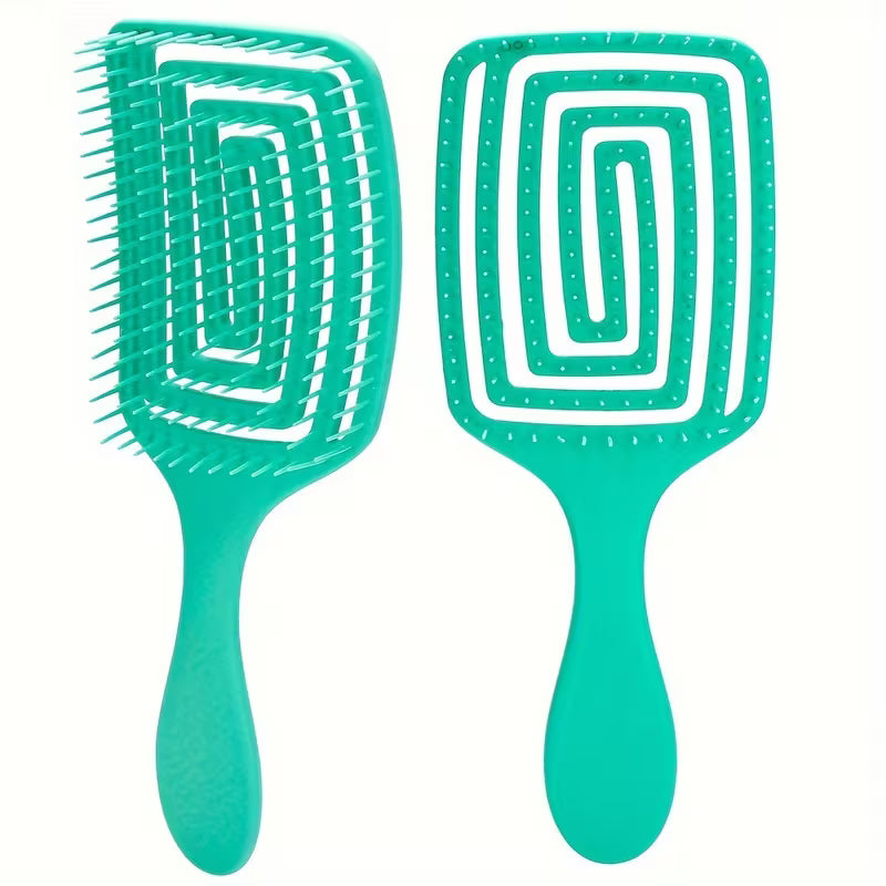 1 Square Hollow-out Detangling Hairbrush, Professional Scalp Massage Comb with Hollow Design. Suitable for Wet or Dry Hair, Anti-tangle and Anti-static Styling Brush,