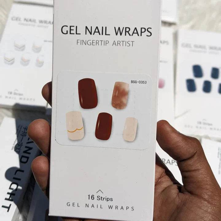 Multi Color Gel Nail Wraps With UV light (16 nail strips) - Vora