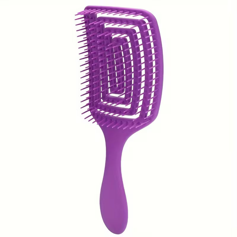 1 Square Hollow-out Detangling Hairbrush, Professional Scalp Massage Comb with Hollow Design. Suitable for Wet or Dry Hair, Anti-tangle and Anti-static Styling Brush,